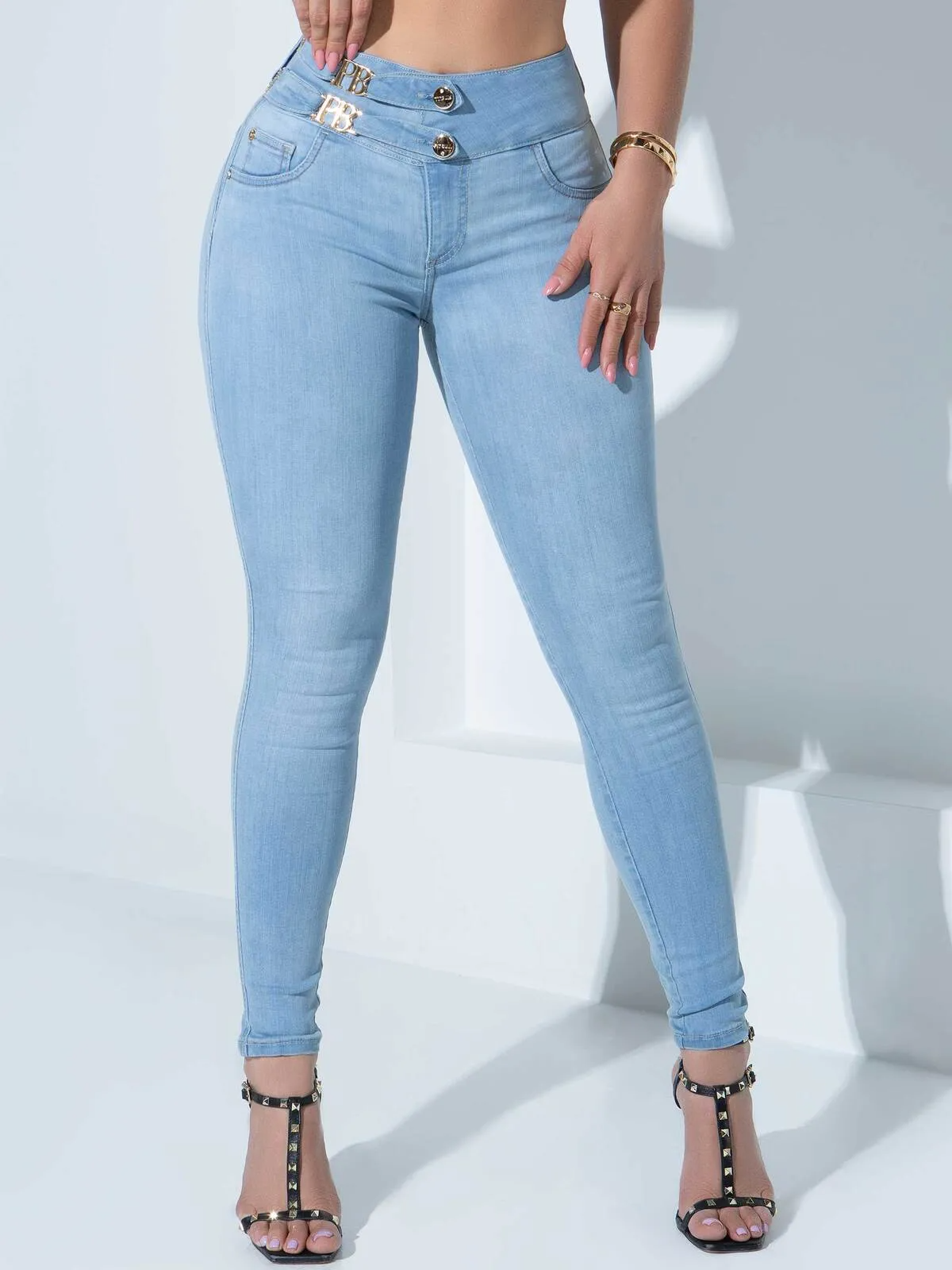 CALÇA JEANS FEMININA SKINNY CÓS MODELADOR